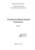 Referāts 'Eiropas Savienības pirmsiestāšanās finanšu instrumenti', 1.