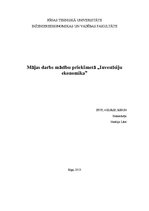 Referāts 'Mājas darbs investīciju ekonomikā', 1.