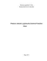 Prakses atskaite 'Prakses atskaite viesnīcā "Aldemar Paradise Mare"', 1.