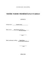 Referāts 'Tiesību normu piemērošanas stadijas', 1.