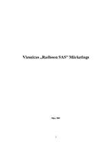 Referāts 'Mārketinga pētījums, viesnīca "Radisson SAS"', 1.