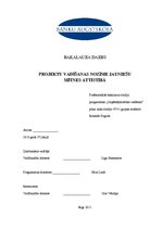 Diplomdarbs 'Projektu vadīšanas nozīme jauniešu mītnes attīstībā', 1.