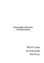 Referāts 'Homeopātijas efektivitāte veterinārmedicīnā', 1.