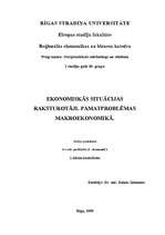Konspekts 'Ekonomiskās situācijas raksturotāji. Pamatproblēmas makroekonomikā', 1.