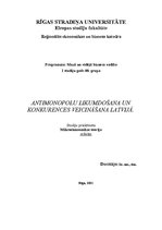 Referāts 'Antimonopolu likumdošana un konkurences veicināšana Latvijā', 1.