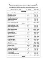 Konspekts 'Примерные расценки на некоторые виды работ', 1.