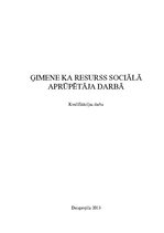 Referāts 'Ģimene ka resurss sociālā aprūpētāja darbā', 1.