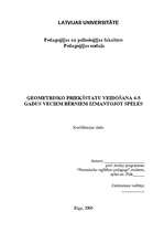 Referāts 'Ģeometrisko priekšstatu veidošana 4-5 gadus veciem bērniem, izmantojot spēles', 1.