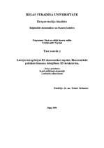 Konspekts 'Latvijas integrācijas ES ekonomiskie aspekti. Ekonomiskās politikas lēmumu deleģ', 1.