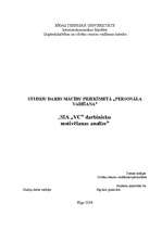 Referāts 'Darbinieku motivācijas analīze SIA "VC"', 1.