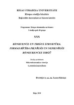 Konspekts 'Konkurence un tirgus struktūra. Firmas rīcība pilnīgas un nepilnīgas konkurences', 1.