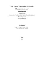 Referāts 'The Nature of Lexis', 1.