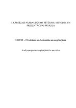 Referāts 'COVID – 19 ietekme uz ekonomiku un uzņēmējiem', 1.