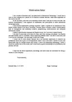 Paraugs 'Motivation Letter', 1.