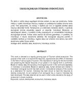 Referāts 'Ekoloģiskais tūrisms Indonēzijā', 1.
