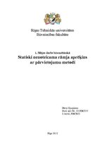 Paraugs 'Statiski nenoteicama rāmja aprēķins ar pārvietojumu metodi', 1.