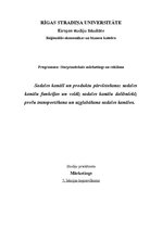 Konspekts 'Sadales kanāli un produktu pārvietošana: sadales kanālu funkcijas un veidi; sada', 1.
