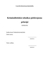 Referāts 'Kriminālistiskās tehnikas pielietojuma principi', 1.