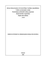 Konspekts 'Homo economicus, neredzamās rokas filosofija', 1.