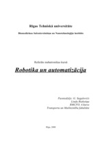 Referāts 'Robotika un automatizācija', 1.