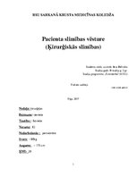 Prakses atskaite 'Pacienta slimības vēsture ķirurģijā', 1.