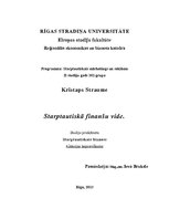 Konspekts 'Starptautiskā finanšu vide', 1.