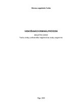 Diplomdarbs 'Vienošanās kriminālprocesā', 1.