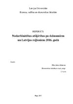 Referāts 'Nodarbinātības atšķirības starp dzimumiem un Latvijas reģioniem 2016.gadā', 1.