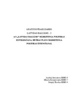 Referāts 'AS "Latvijas Balzams" mārketinga politikas izstrādāšana. Rīcības plāns mārketing', 1.