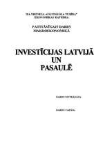 Referāts 'Investīcijas Pasaulē, Eiropā un Latvijā', 1.