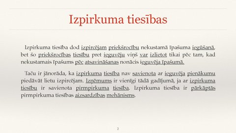 Prezentācija 'Izpirkuma tiesības', 2.