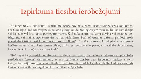 Prezentācija 'Izpirkuma tiesības', 11.