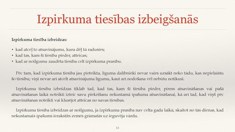 Prezentācija 'Izpirkuma tiesības', 13.
