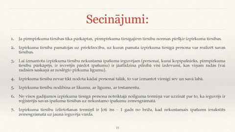Prezentācija 'Izpirkuma tiesības', 15.