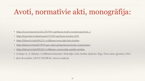 Prezentācija 'Izpirkuma tiesības', 16.