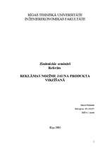 Referāts 'Reklāmas nozīme jauna produkta virzīšanā', 1.