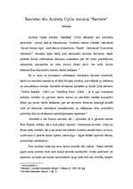 Eseja 'Sievietes tēls Andreja Upīša romānā "Sieviete"', 1.