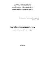 Referāts 'Sociālā stratifikācija', 1.