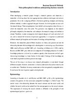 Eseja 'Research Design, Main Philosophical Traditions Underpinning Business Research', 1.