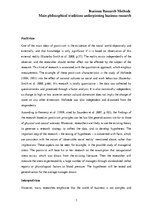 Eseja 'Research Design, Main Philosophical Traditions Underpinning Business Research', 2.