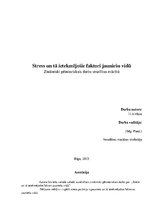 Referāts 'Stress un tā ietekmējošie faktori jauniešu vidū', 1.
