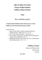 Eseja 'Politiskās partijas. Partiju loma politikā', 1.