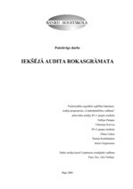 Referāts 'Iekšējā audita rokasgrāmata ', 1.