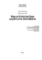 Biznesa plāns 'Mazumtirdzniecības uzņēmuma dibināšana', 1.