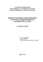 Diplomdarbs 'Eiropas Savienības struktūrfondu apguves un administrēšanas izvērtējums Latvijā', 1.
