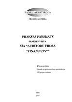 Prakses atskaite 'SIA "Auditoru firma "Finansists""', 1.