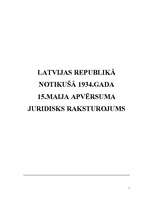 Referāts 'Latvijas Republikā notikušā 1934.gada 15.maija apvērsuma juridisks raksturojums', 1.