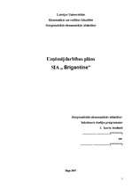 Biznesa plāns 'Uzņēmējdarbības plāns SIA "Brigantine"', 1.