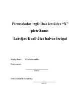 Referāts 'Pirmsskolas izglītības iestādes "X" pieteikums  Latvijas Kvalitātes balvas izcīņ', 1.