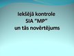 Prezentācija 'Iekšējā kontrole SIA "MP" un tās novērtējums', 1.